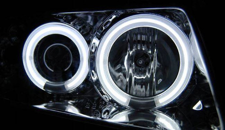 LENTICULAR LAMPOR AUDI A3 8L 96-00 CCFL RINGAR KROM