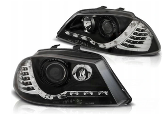 Strålkastare Seat Ibiza 6l 02-08 Svart Led