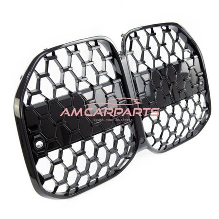 GRILL BMW G22 G23 2020- DIAMANTGLANS SVART