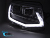 LED TUBE LIGHT BLACK DRL SEQ strålkastare för VW T6 2015-2019