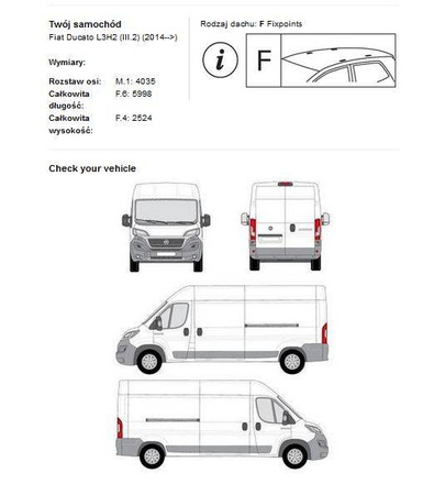 Plattform för takräcke Fiat Ducato L3H2
