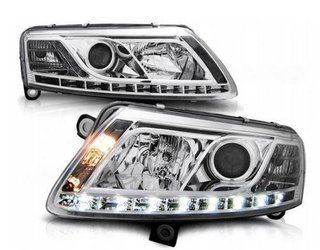 Strålkastare Audi A6 C6 CHROM strålkastare