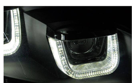Lampor vw golf 6 vi 08-12 u-typ svart drl dts led