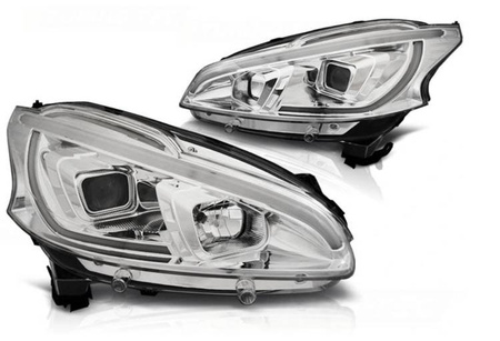 Peugeot 208 12-15 krom led drl strålkastare