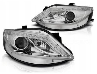 Strålkastare Seat Ibiza 6J 08-12 krom riktning led