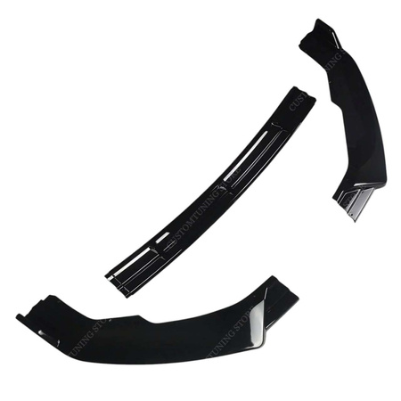 SKODA OCTAVIA MK4 främre stötfångare spoiler/splitter glänsande svart