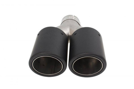 Dubbel ljuddämparspets 2x101 mm ingång 63 mm Carbon L