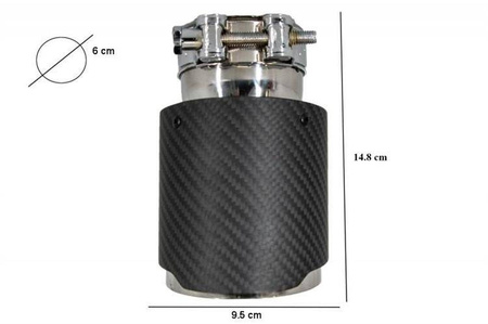 UNIWERSALNA KOŃCÓWKA CARBON FI 6CM POJEDYNCZA