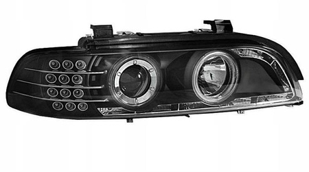 BMW E39 BLACK LED-strålkastare + RINGAR