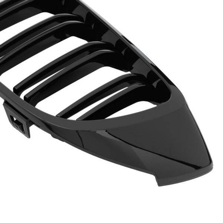 NJURGRILL BMW F32 F33 F36 DUBBLA LAMELLER GLÄNSANDE SVART