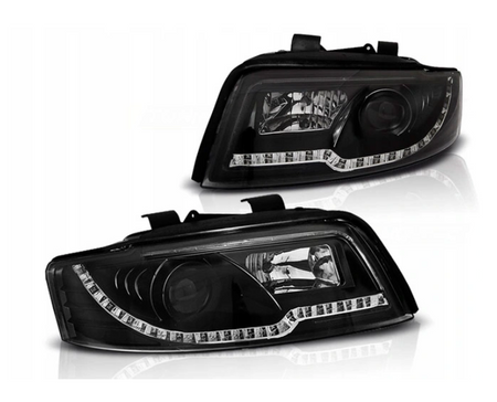 Strålkastare Audi A4 B6 00-04 Led Tube Svart