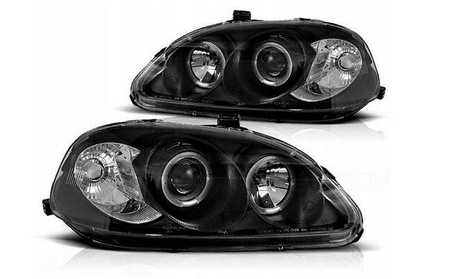 Honda Civic VI BLACK RING strålkastare