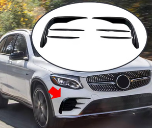 Mercedes GLC X253 främre stötfångarspoiler 15-19 glänsande svart