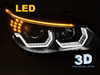 ANGEL EYES LED 3D SVART strålkastare till BMW E60 E61 03-07