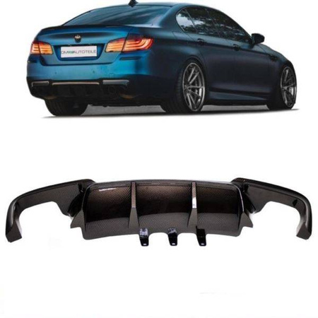DIFFUSER BMW F10 F11 10-17 LOOK M5 CARBON GULD