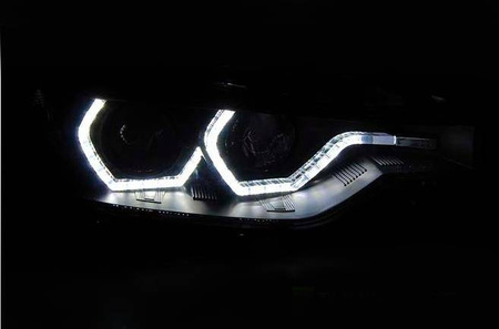 BMW F30 F31 11-15 LED BLACK DRL strålkastare