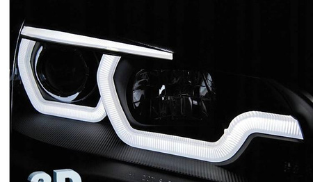 Strålkastare BMW X5 E70 07-13 DRL BLACK 3D
