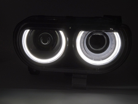 Strålkastare för DODGE CHALLENGER 2008-2014 svart