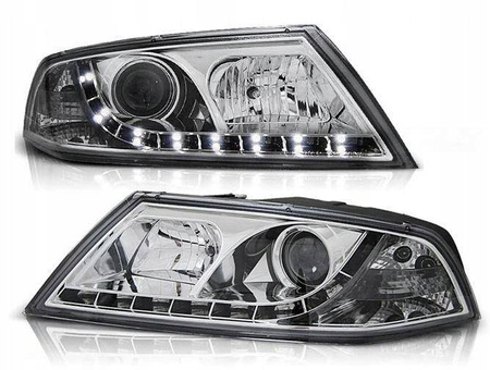 Skoda Octavia II 2 04-08 led krom xenon lampor