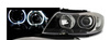 Lampor BMW E90 E91 05-11 led ringar svart H7/H7 DEPO