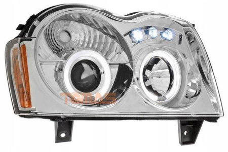 Strålkastare Jeep Grand Cherokee WK Lins chr