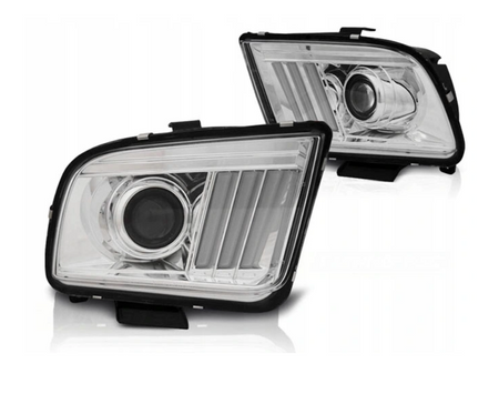 Strålkastare Ford Mustang 04-09 Krom Led Bar