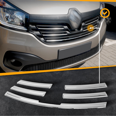 Främre gallerlister Grill Renault Trafic 2014+
