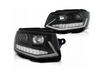 Framlyktor Vw T6 15- Svart Rörlampa Led Drl