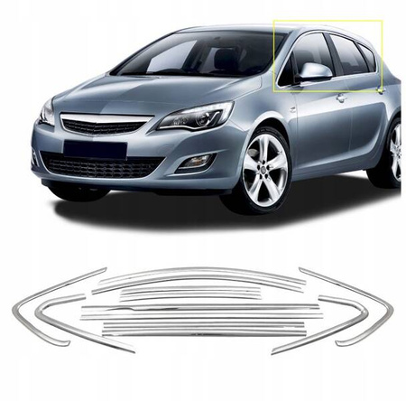 Fönsterlister runt sidorutor till OPEL ASTRA P10 J 2009-2015 HB