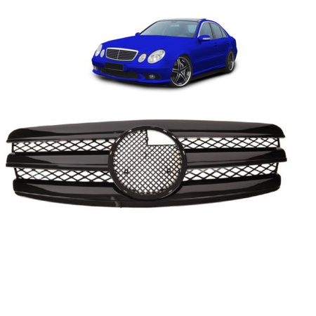 GRILL MERCEDES E W211 02-06 GLÄNSANDE SVART