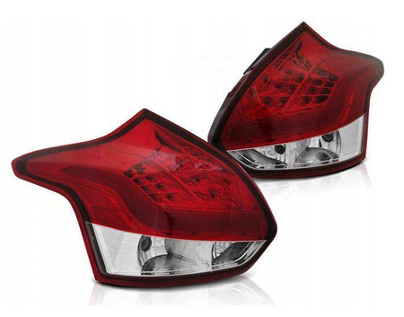 Ford Focus 3 11-14 hb röd vit led lampor