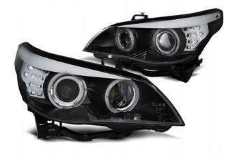 Xenonlampor svarta LED-ringar till BMW E60 e61 05-07
