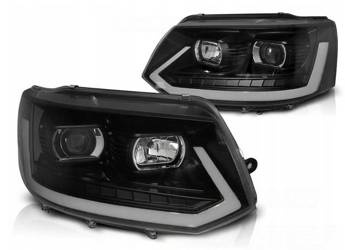 Nya VW T5 strålkastare 10-15 LED TUBE BLACK T6 LOOK DRL LIFT