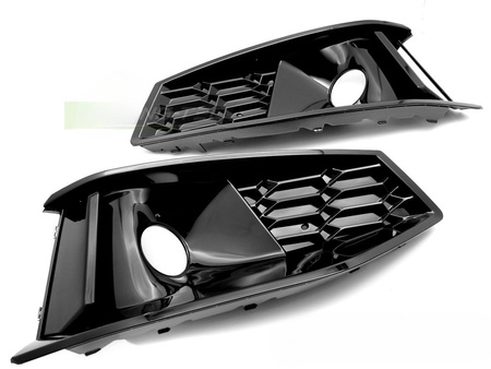 FRONTGRILL TILL AUDI A4 B9 20-24 SPORT BLANK SVART FÖR VERSION MED HALOGENER