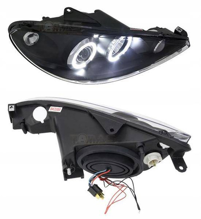 Peugeot 206 BLACK RINGI strålkastare