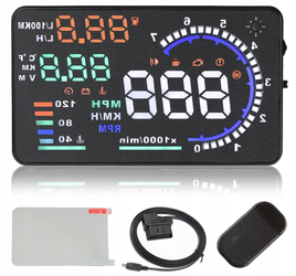 Displayprojektor LED LCD HUD OBD2 5,5 KLOCKS