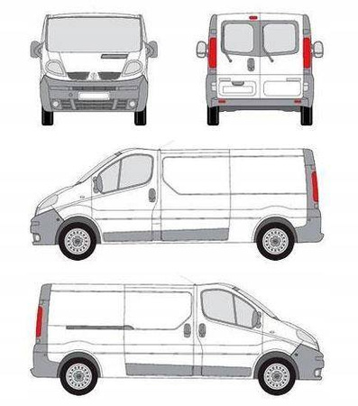 Takplattform för bärare Nissan Primastar I L2H1 01-14