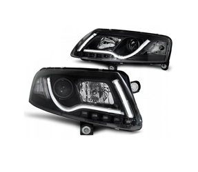 Lampor Nya Audi A6 C6 04-08 Rör Led Svart Tru Drl