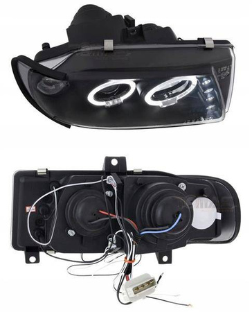 Strålkastare Seat Ibiza Cordoba 6K BLACK RING