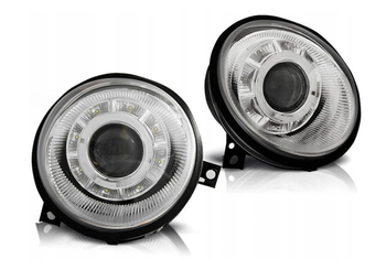 Strålkastare Vw Lupo 98-05 Krom Led Ringi
