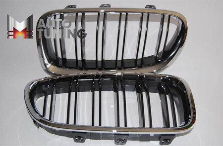 GRILL (NJURAR) BMW F10/F11 LOOK M5 SVART/KROM