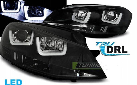 Lampor Vw Golf VII 7 12-17 u-typ svart led drl