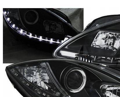 Strålkastare Seat Leon Altea 09-12 Dagsljus Svart