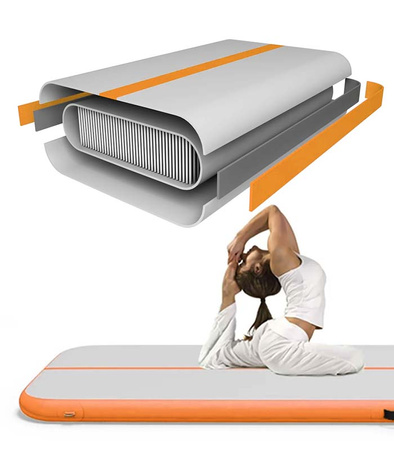 AIRTRACK 3 M ORANGE ACROBATIC TRACK GYMNASTIKMATTA UPPBLASBAR MADRASS STARK PUMP TRÄNINGSVÄSKA KUL FÖR BARN Vuxna