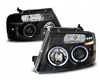 Strålkastare Ford F150 mk 11 04-08 angel eyes svart