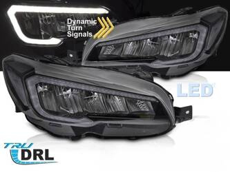 Strålkastare för Subaru WRX 14-22 svart full LED