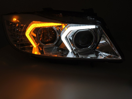 Strålkastare BMW E90/E91 LCI 09-11 krom