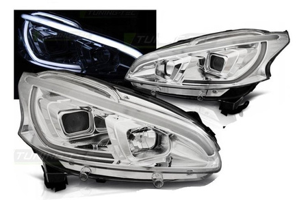 Peugeot 208 12-15 krom led drl strålkastare