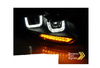 Lampor vw golf 6 vi 08-12 u-typ svart drl dts led