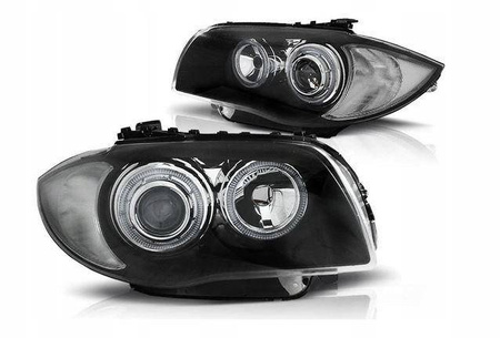 Strålkastare BMW E87 E81 04-11 Led Ringlights Svart